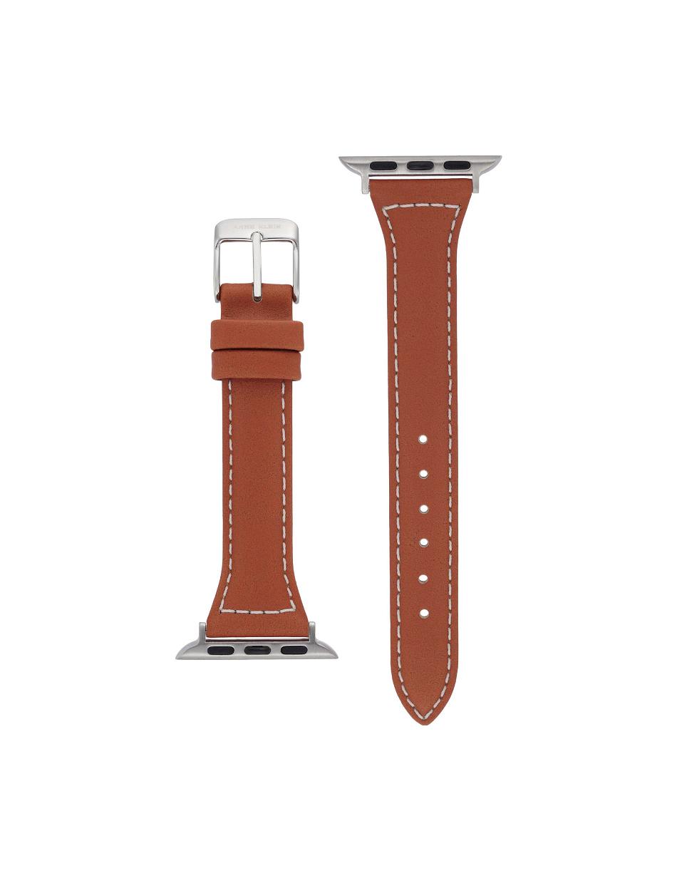 Anne Klein Stitched Leather Band Apple Watch Accessories Brown / Silver | ESGHC90614