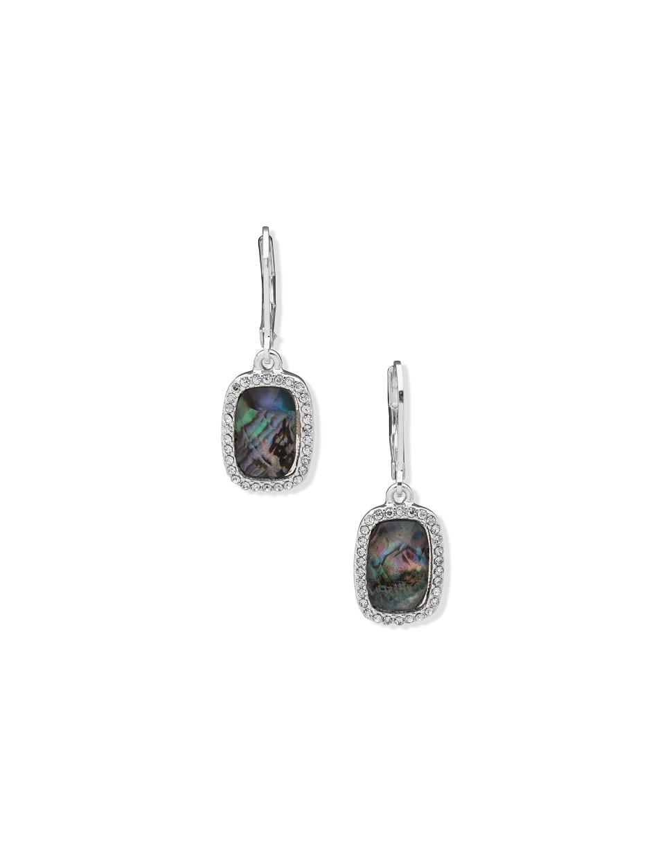 Anne Klein Stone Drop Earring with Pave Earrings Grey / Silver | SGICD89193