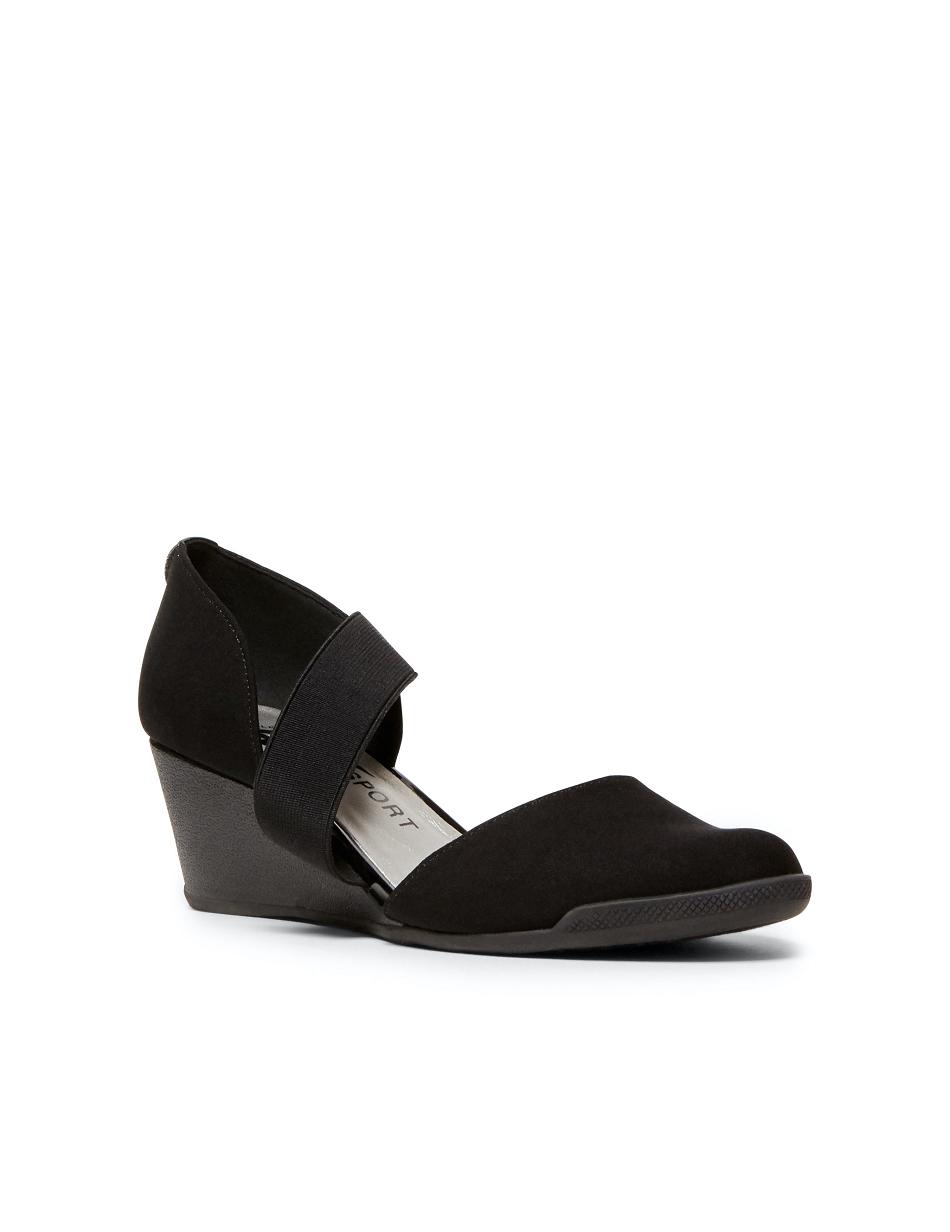 Anne Klein Tara Strap d\'Orsay Wedges Black | QSGUV61818