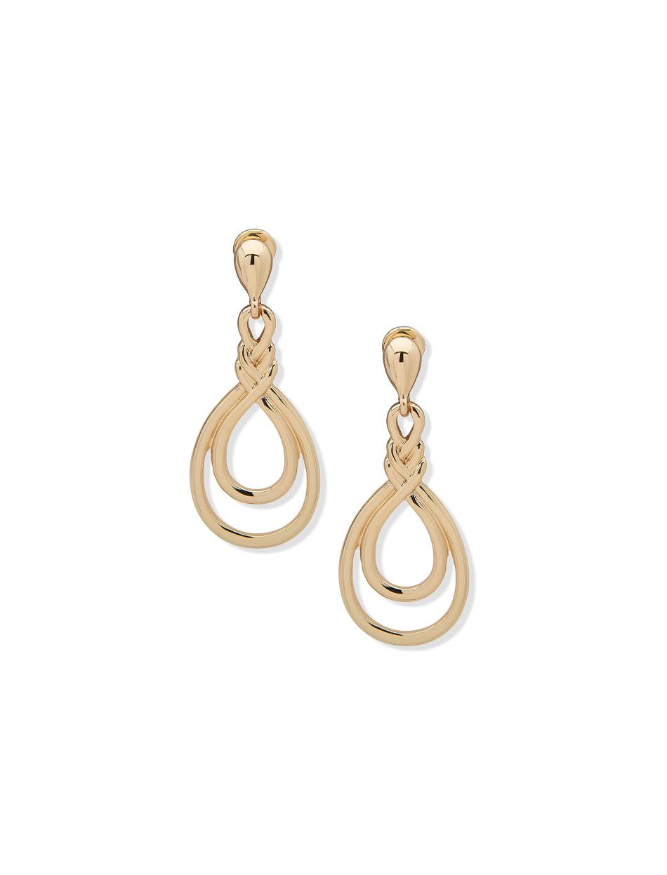 Anne Klein Tear Drop Clip Earrings Gold | FSGUI18783