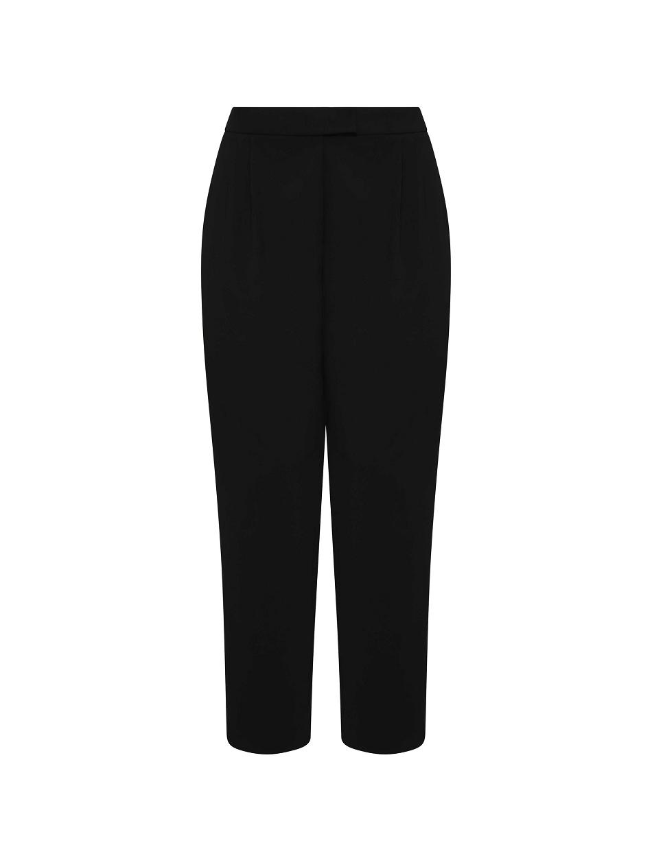 Anne Klein Twill Ridge High Rise Pleated Pant-Clearance Plus Size Black | SGICD91853