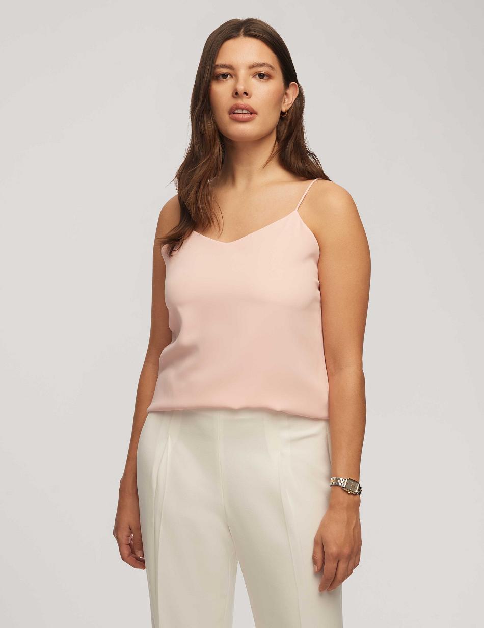 Anne Klein V-Neck Cami Tops Pink | SGIIZ96691