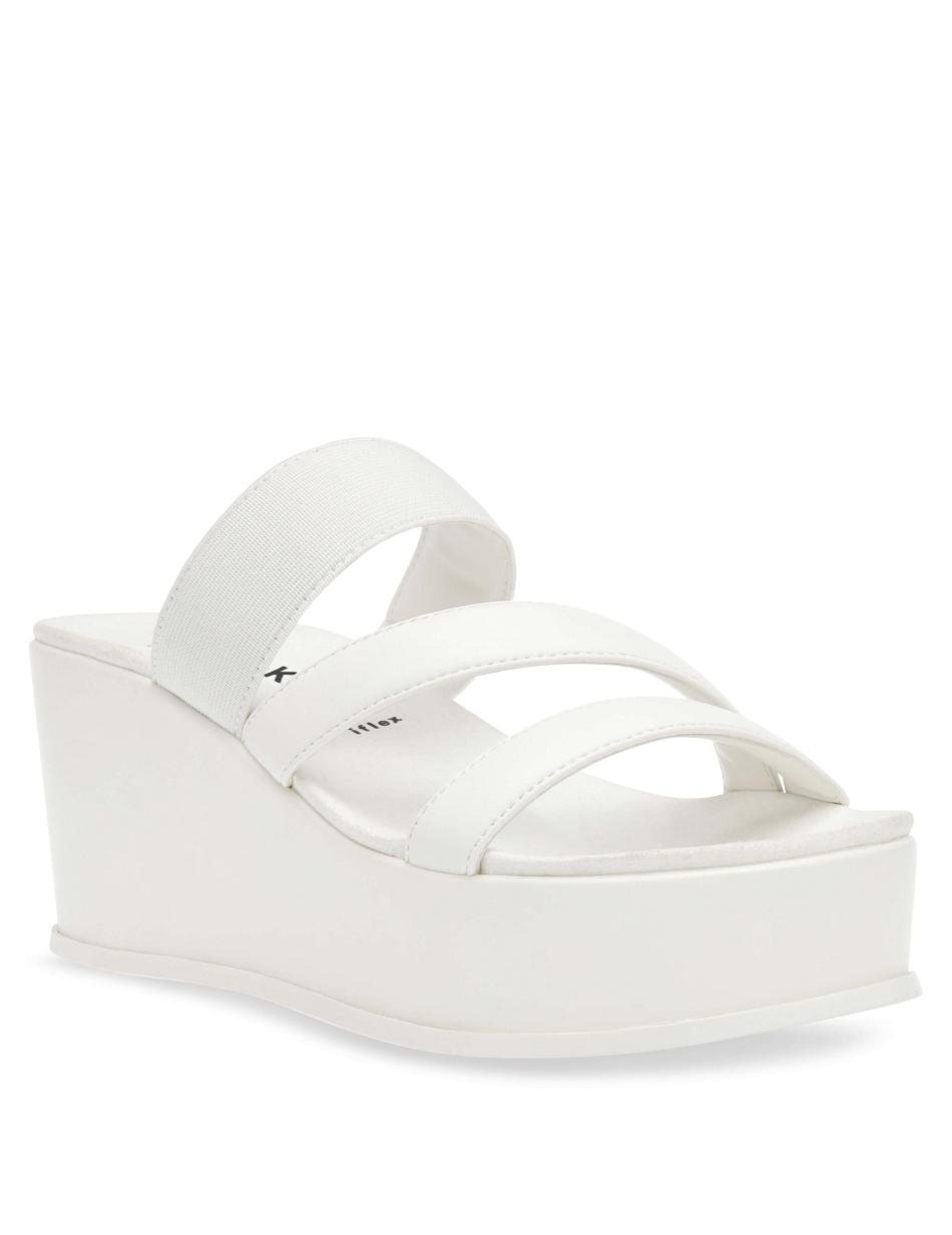 Anne Klein Velma Flatform Sandal Wedges White | SGICD40260