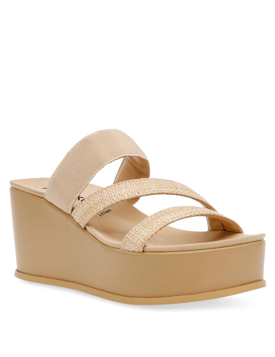 Anne Klein Velma Flatform Sandal Wedges Beige | SGJBT10522