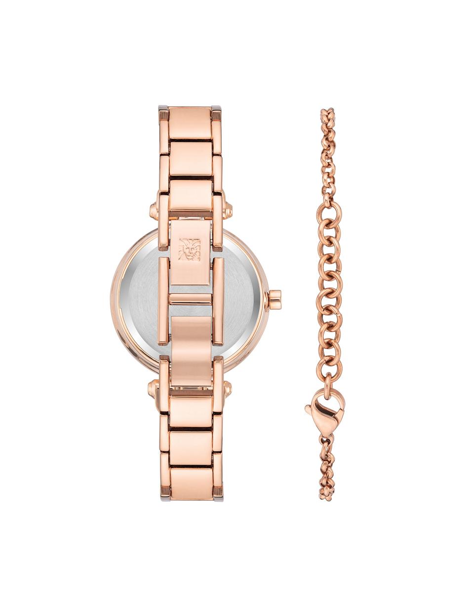 Anne Klein Watch and Bracelet with Premium Multicolored Crystals Sets Rose / Gold / White | BSGSD29761