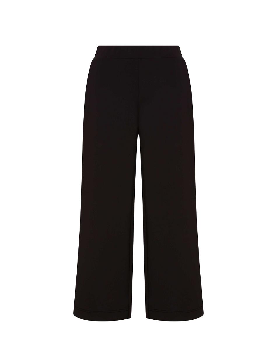 Anne Klein Wide Leg Pull On Crop Pant- Clearance Bottoms Black | YSGVQ62149